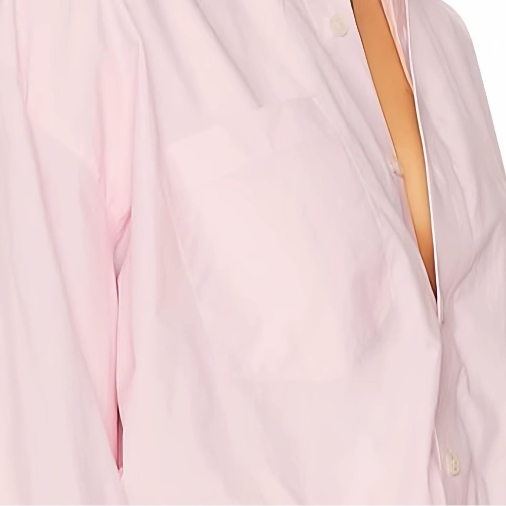Light Pink Women's Button-Up Blouse - Picture 8 of 10